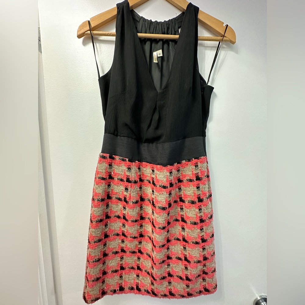 V neck lined dress from Anthropologie - skirt is woven